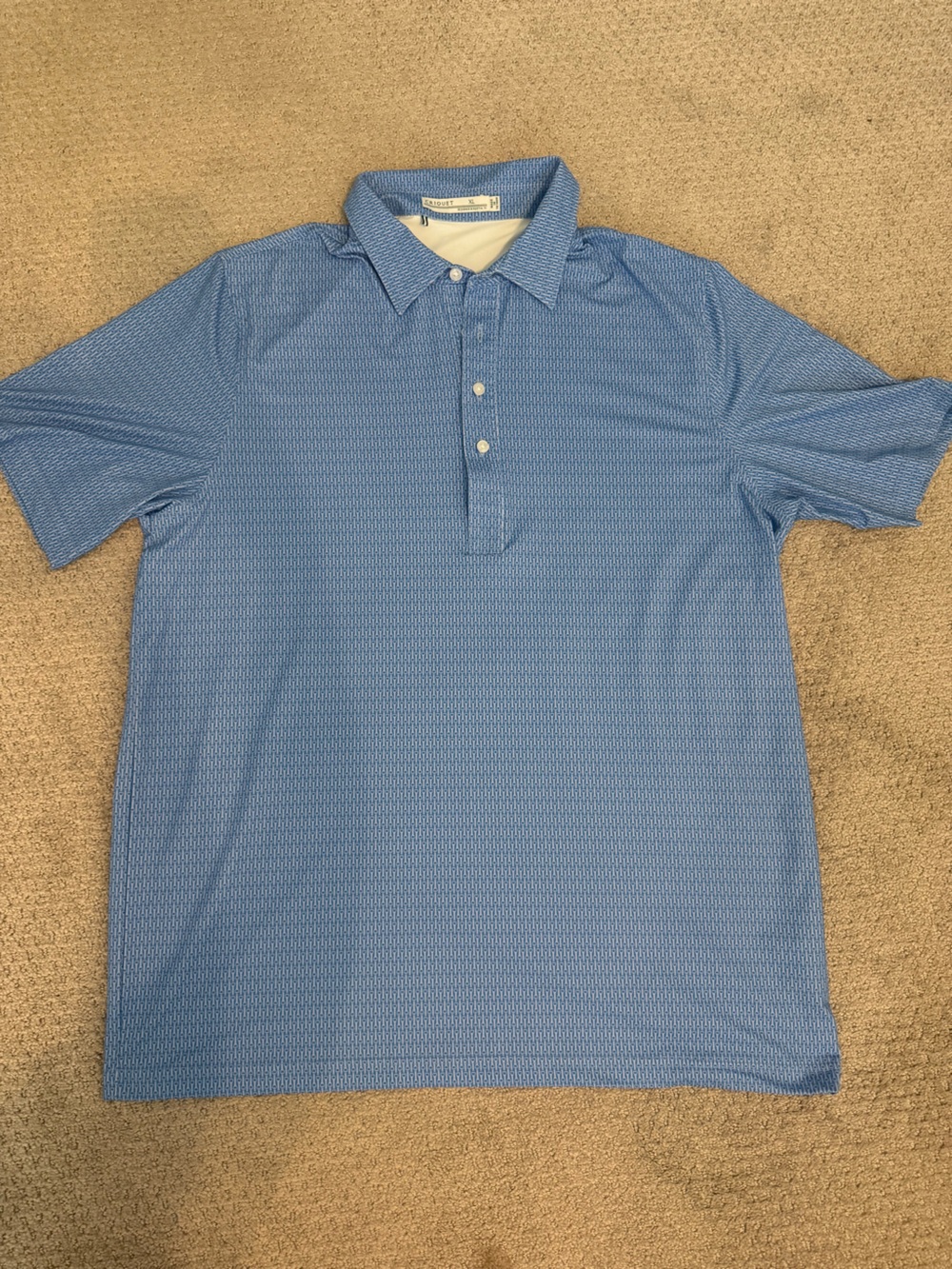 Criquet Men's Light Blue Textured Polo